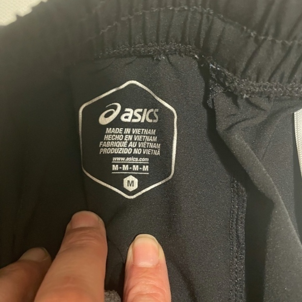 3/$25   Asics Youth Black Track Pants Windbreaker Reflective Size Large - Picture 2 of 14